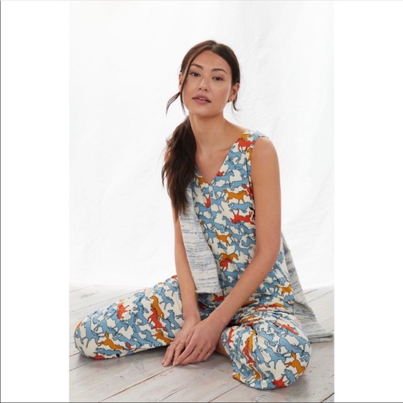 Anthropologie Pants - RARE NWOT Anthropologie Porridge Horses Print Wide Leg Jumpsuit